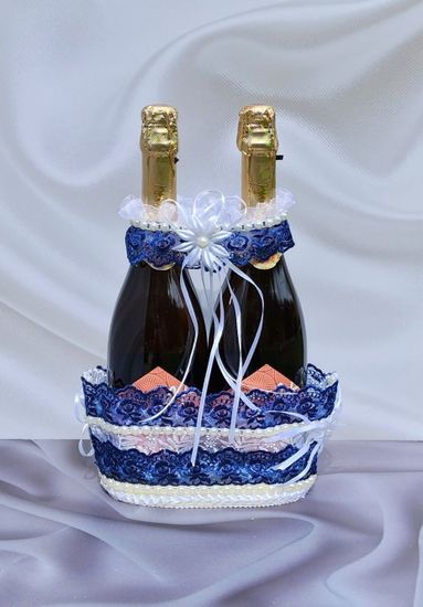Корзина для бутылок свадебного шампанского Жених и Невеста