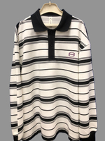 Молодёжное поло в полоску с длинным рукавом