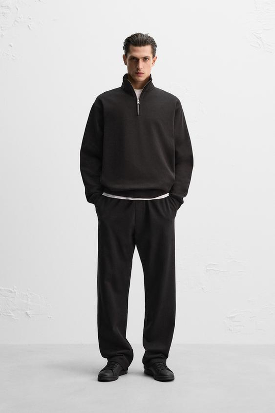 ZARA БРЮКИ-ДЖОГГЕРЫ RELAXED, ЧЕРНЫЙ