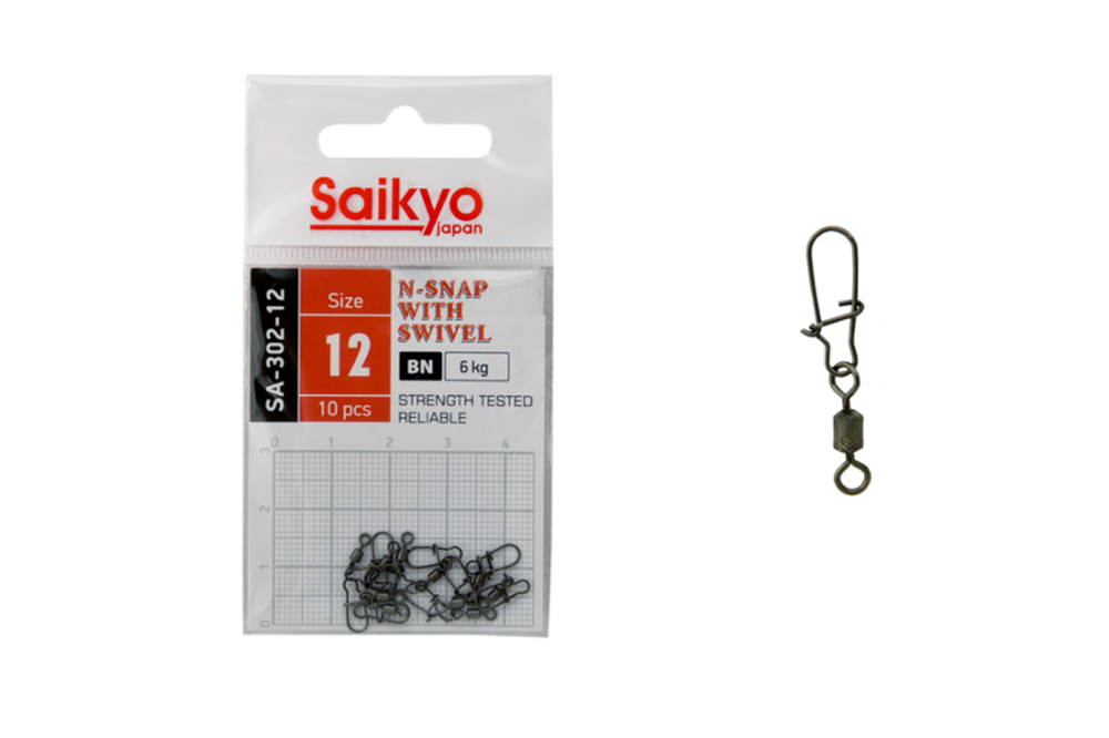 Вертлюг с застежкой Saikyo SA-302-12 - 10 шт