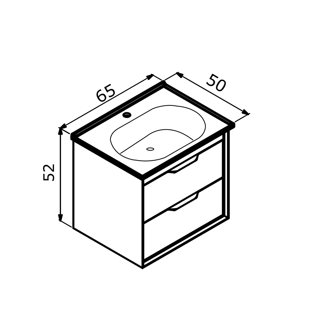 Тумба с раковиной ORKA Clay 65 подвесная, белый матовый
