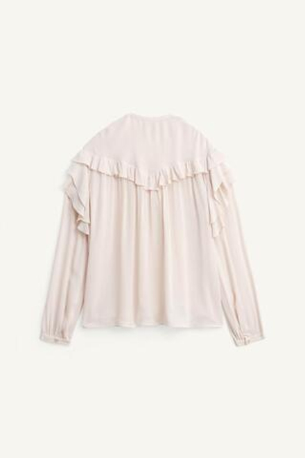 ZARA БЛУЗА С V-ОБРАЗНЫМ ВЫРЕЗОМ, БЕЖЕВО-РОЗОВЫЙ