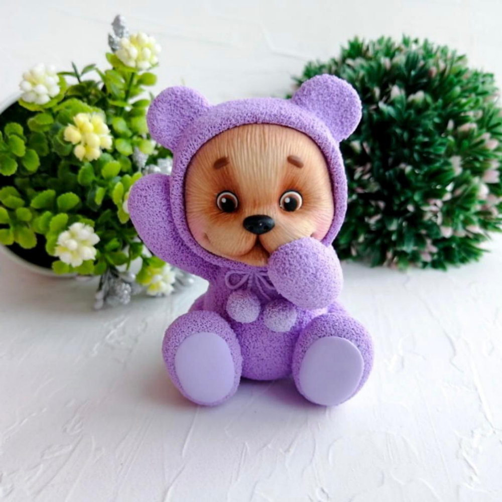 Молд 3D Мишутка в комбинезоне, 8,5 см