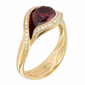 Кольцо с Родолитом и Бриллиантами, R0123-2/4