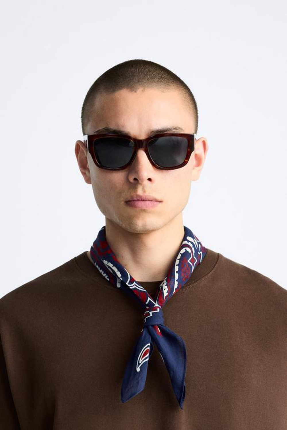 ZARA БАНДАНА С ПРИНТОМ ПЕЙСЛИ, МОРСКОЙ СИНИЙ