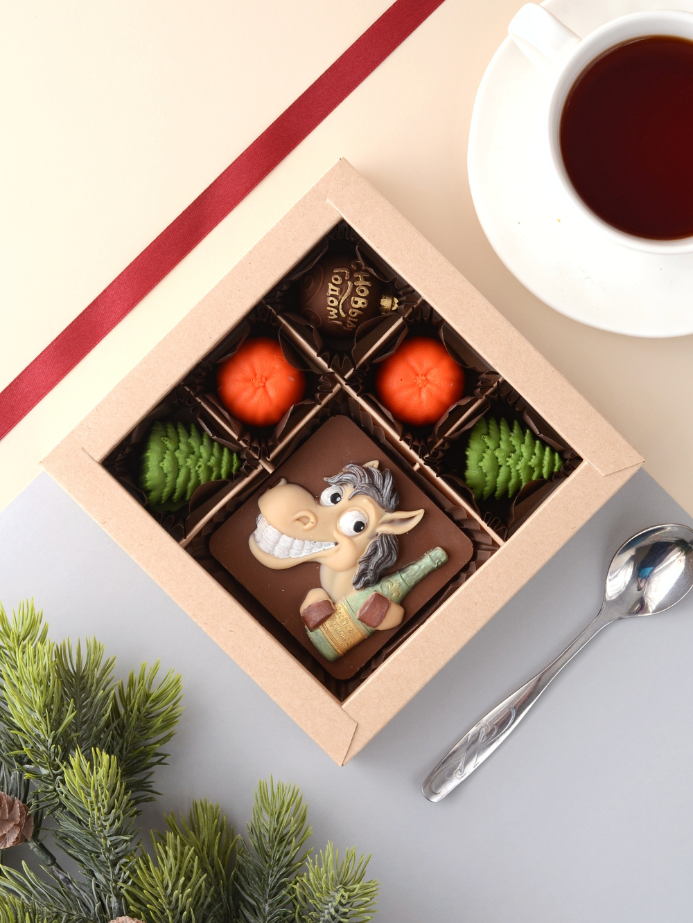 Набор шоколада ручной работы "Новогоднее настроение" #2 с символом 2026 года