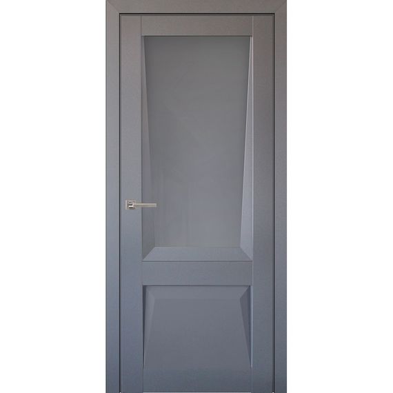 Фото межкомнатной двери экошпон Uberture Perfecto 106 barhat grey остеклённая