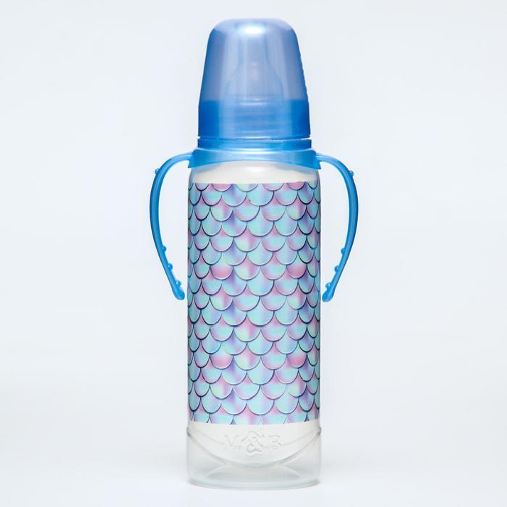 5399491 Бутылочка для кормления «Русалка» 250 мл цилиндр, с ручками