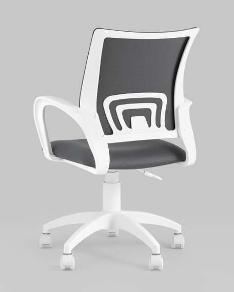 Кресло офисное Topchairs ST-BASIC-W серая ткань крестовина белый пластик