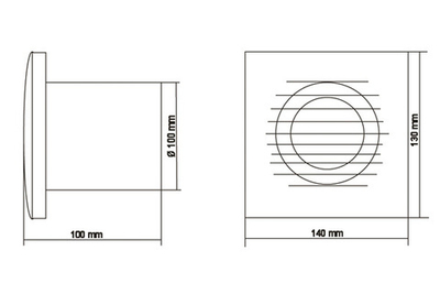Накладной вентилятор Europlast Т100I T (таймер) inox