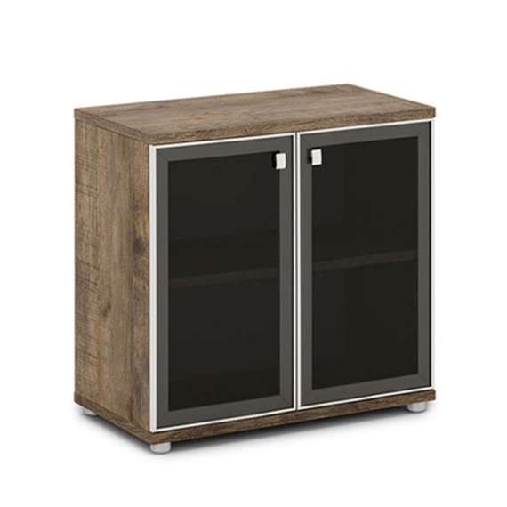 Шкаф со стеклом в алюминиевом профиле низкий 820х440х785 V-652