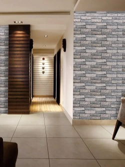 Декоративная стеновая панель ПВХ Камень экспанси серый 957х477 мм