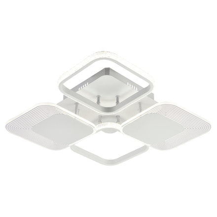 Светодиодный светильник 67Вт, 6320Лм, 3000К-6000К,Ra>80, ИК-пульт, плавная регулировка мощности, изменение цветовой температуры, ночник, металл/акрил, белый