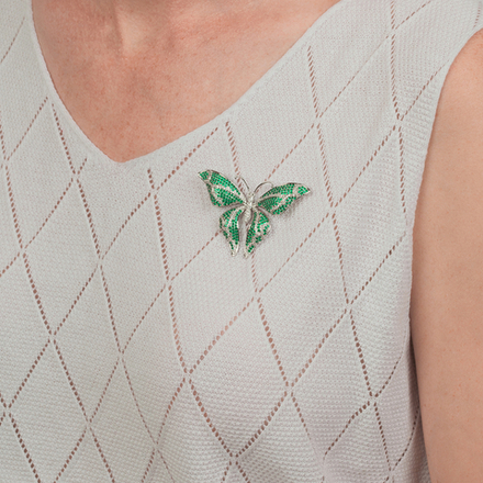 Брошь Fiore Luna Бабочка Zircon XR05662M1 S