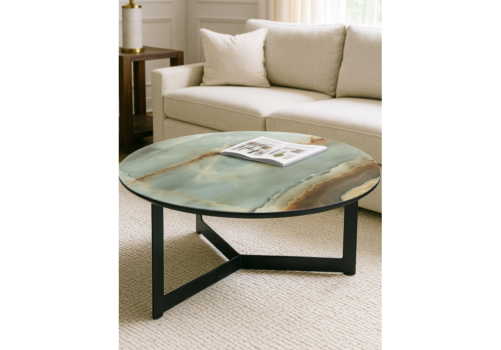 Журнальный стол Woodville Роб D-700 голубой мрамор