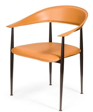 Стул с подлокотниками Rotti кожа цвет оранжевый