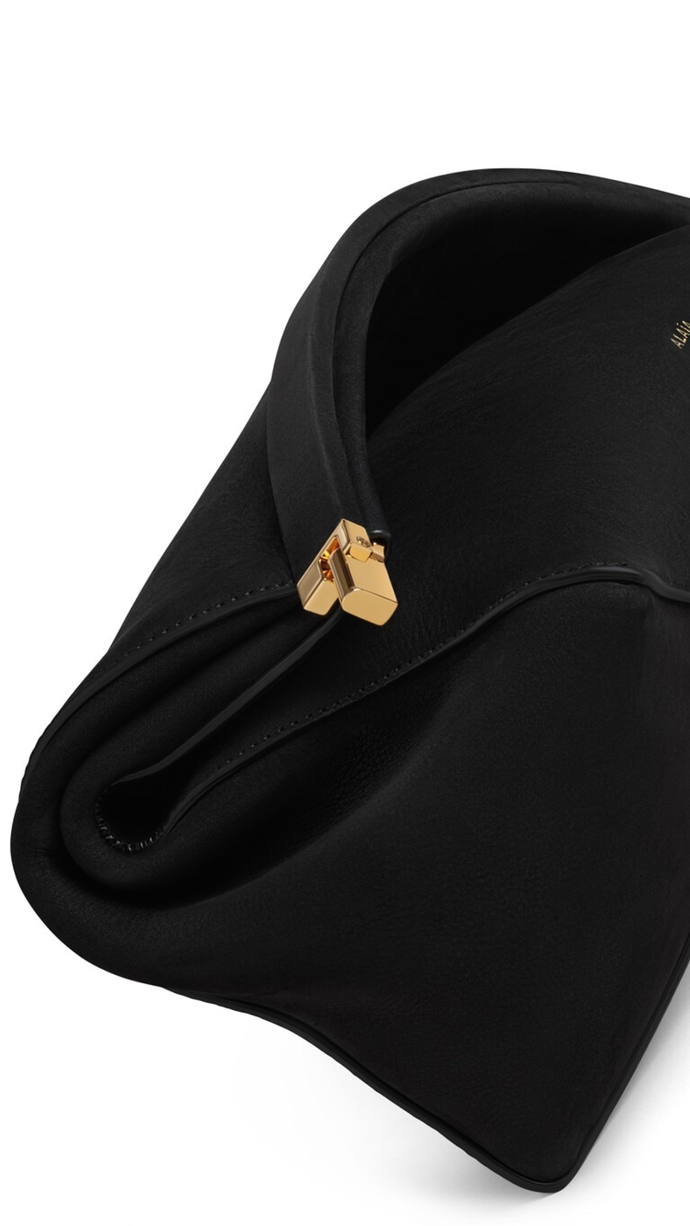 ALAÏA СУМКА-КЛАТЧ LE CLICK CLUTCH 42 ИЗ НУБУКА, ЧЕРНЫЙ