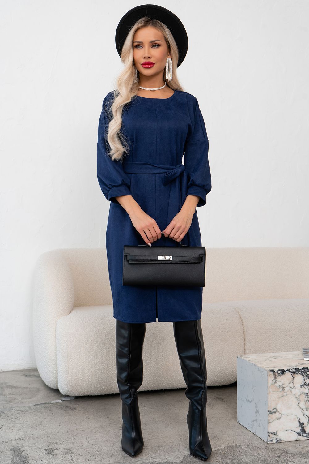 Платье Стефани (синий)-52р-р Р11-1239 Nikol