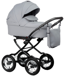 Детская коляска Indigo Barbara Eco Classic 3 в 1 с автокреслом Avionaut Cosmo Be04 св.серая кожа