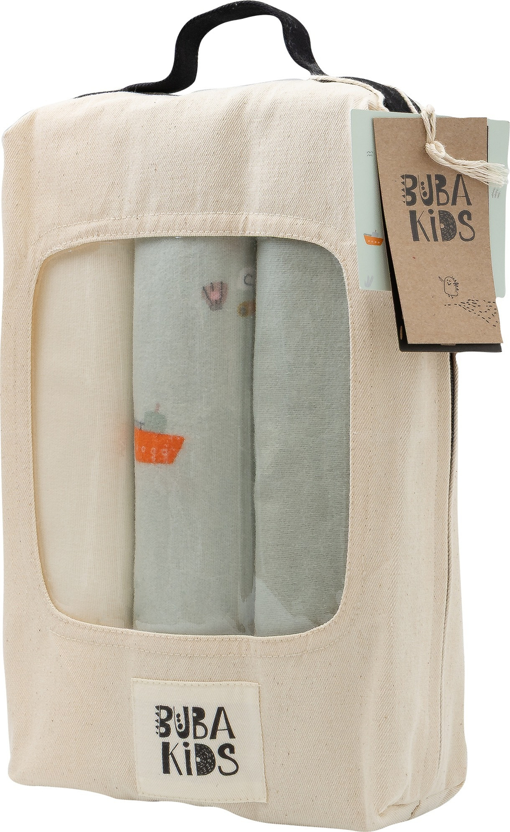 Пелёнки фланелевые BUBA KIDS, 3 шт., Тихий океан/Речная вода/Сливочный, 95х115