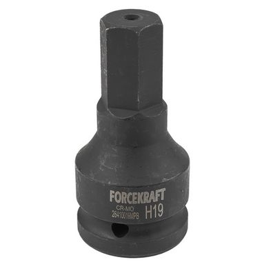 Головка-бита ударная 6-гранная 19мм,3/4'' FORCEKRAFT FK-26410019MPB
