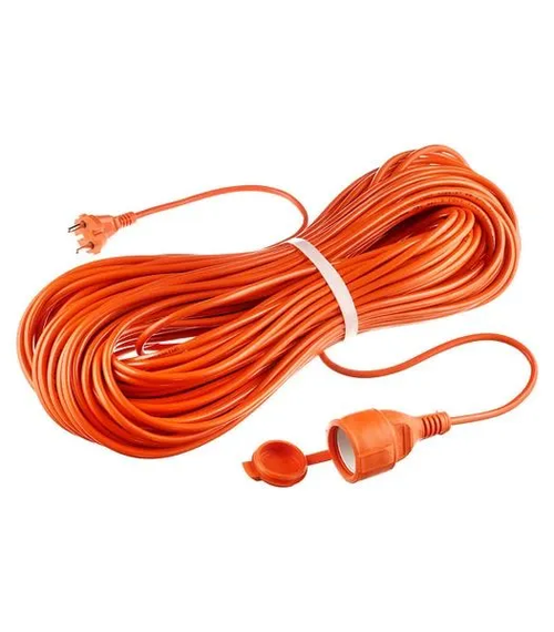 Удлинитель силовой, Без заземления, IP54, Влагозащита, Оранжевый, 50м