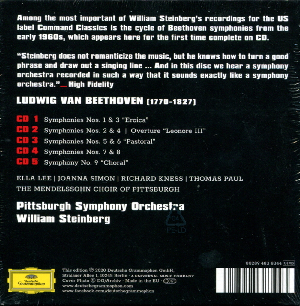 William Steinberg, Pittsburg Symphony Orchestra / Ludwig van Beethoven: The Symphonies (5CD)