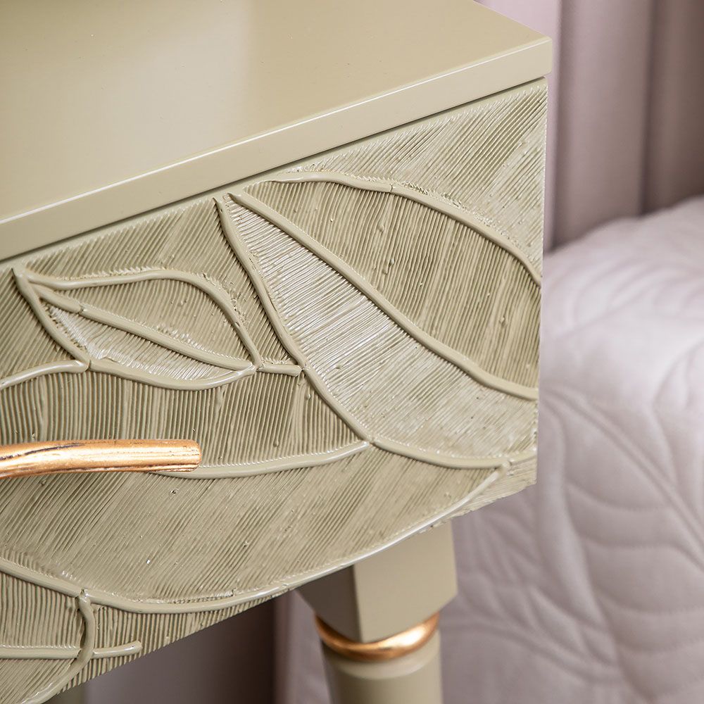 Консоль Арт Колор leaves Классик Голд Зеленая олива