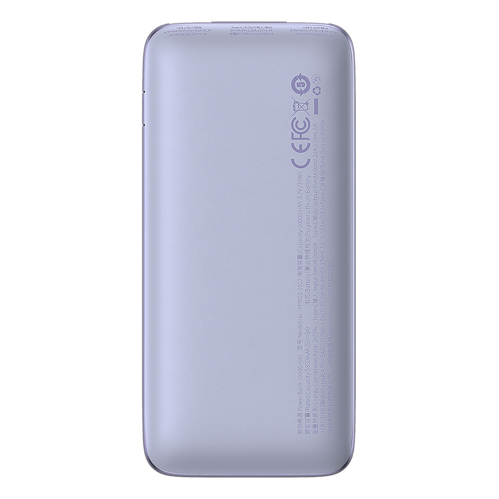 Внешний аккумулятор Baseus Bipow Pro Digital Display Fast Charge Power Bank C+2U 10000mAh 22.5W - Purple