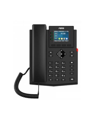 Fanvil X303 2xEthernet 10/100, LCD 320x240, 2,4 Color display, 6 Parties conference, 3 Line Key, HD voice, 4 SIP Line, Opus+IPV6, PSU