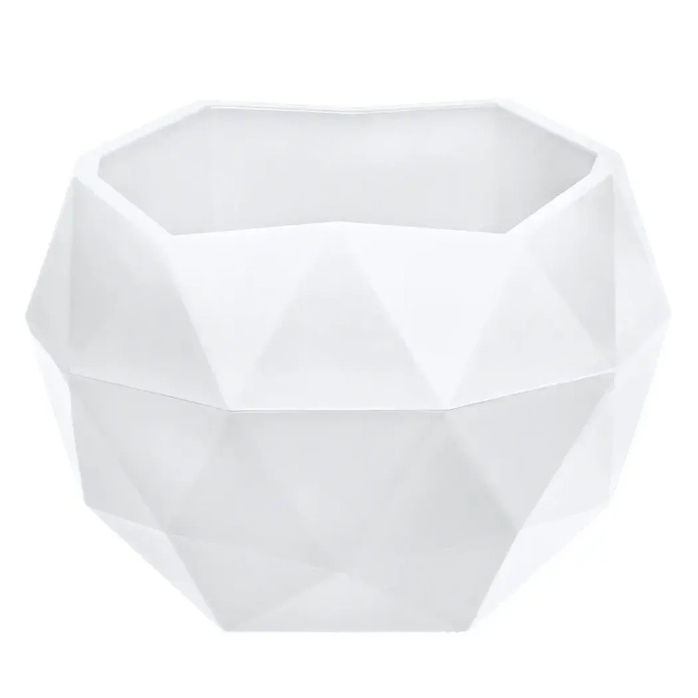 Кашпо для цветов пластиковое 2,5л d-21,8см «Топаз» Белый