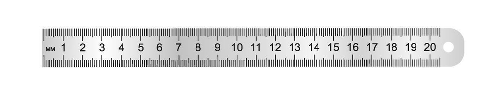 Линейка стальная (пружинистая нержавеющая) 20 см ЛС-ПР-20 (Пчелка)