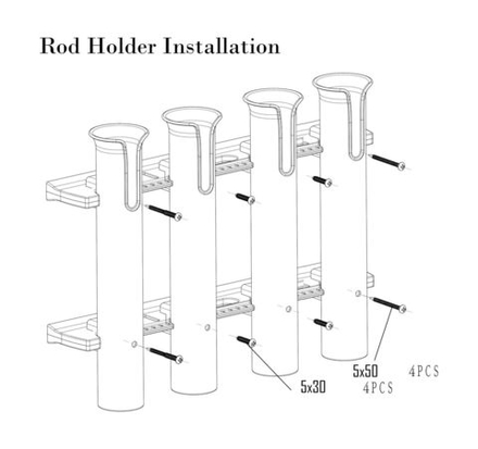 Подставка под удочку 4 стакана белая