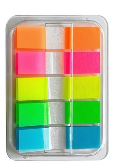 Закладки 44x12 мм, 5 цв.x20 л, Z-сложения, пластик (Lamark)