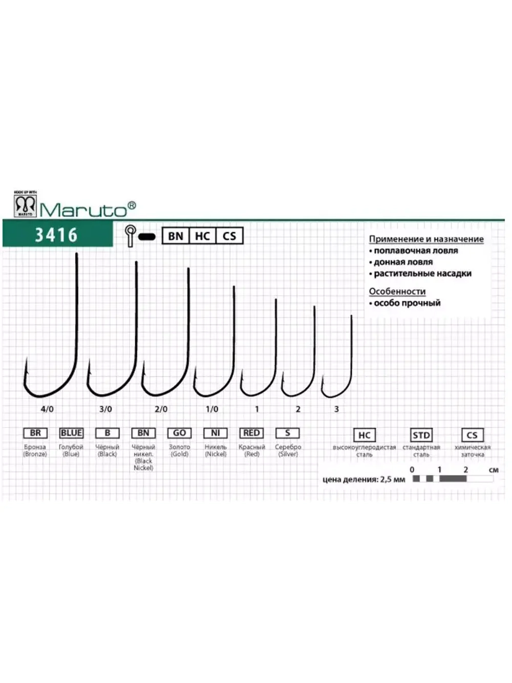 Крючки рыболовные универсальные 3416 BN №02 2 упк по 8 шт