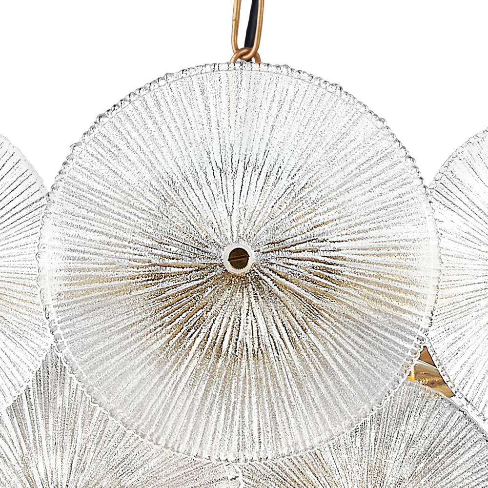 799083 Люстра RETRO 8х8W (led) E14 ЛАТУНЬ/ПРОЗРАЧНЫ