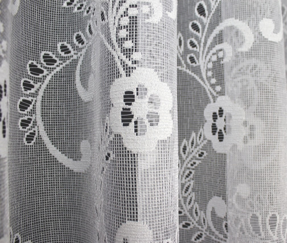 Занавеска "Ф. 310381", цвет белый, на шторной ленте, Польша.