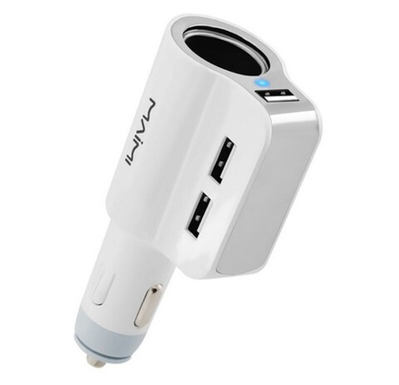 Автомобильный адаптер питания MAIMI MCC302 3USB 3.1A + прикуриватель (белый)