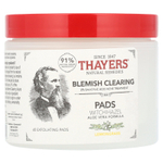 Thayers, Салфетки с гамамелисом, лемонграсс, 60 отшелушивающих салфеток