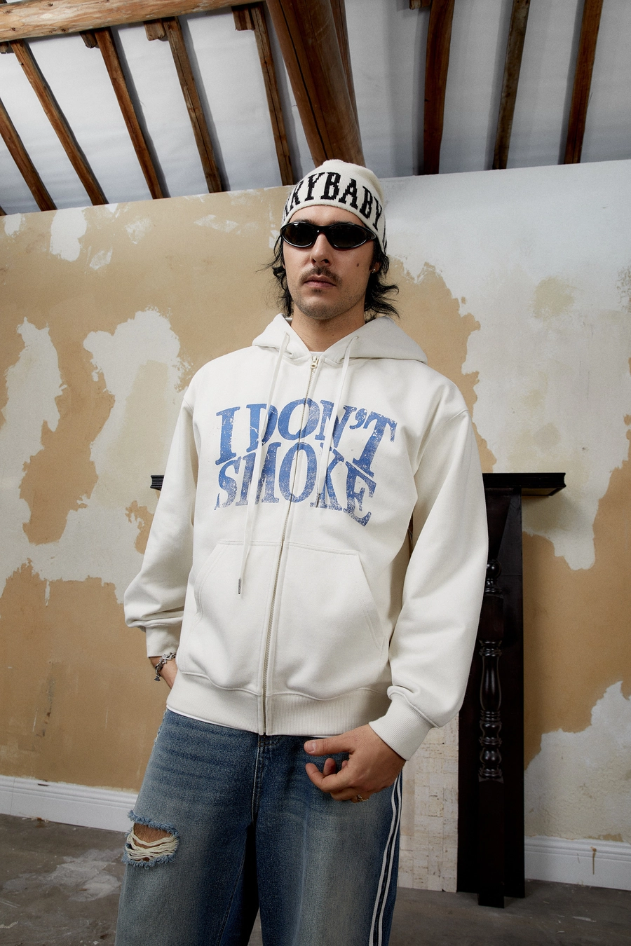 Худи DONSMOKE "Basic Logo" Cropped & Loose fit Hoodie