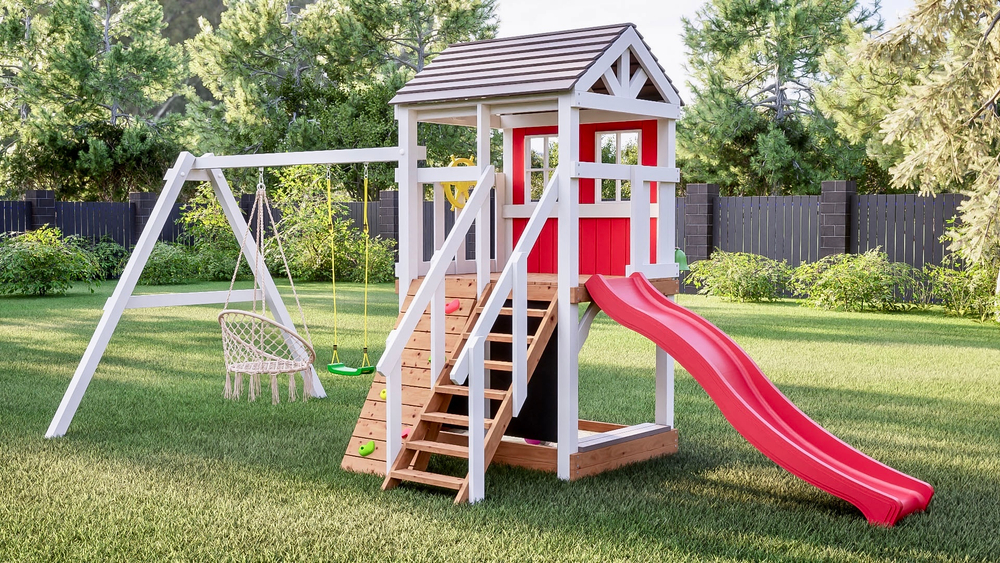 Детский домик с качелями "Прованс"