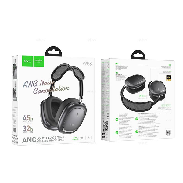 Hoco W68 Calma ANC BT наушники (metal grey)