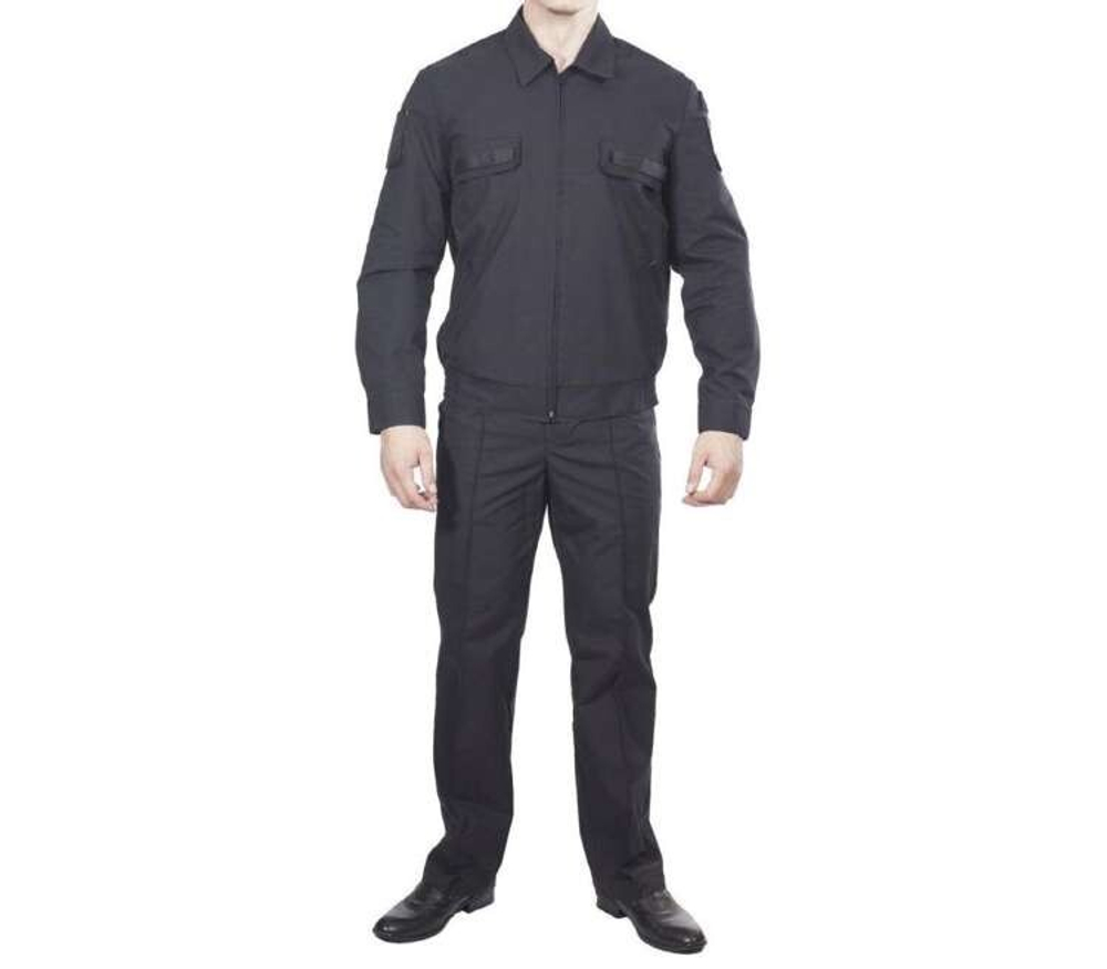 Костюм офисный черный МО РФ с длинным рукавом Патруль