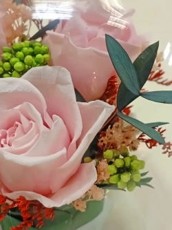 натуральные кустовые розы в стекле, вакуум