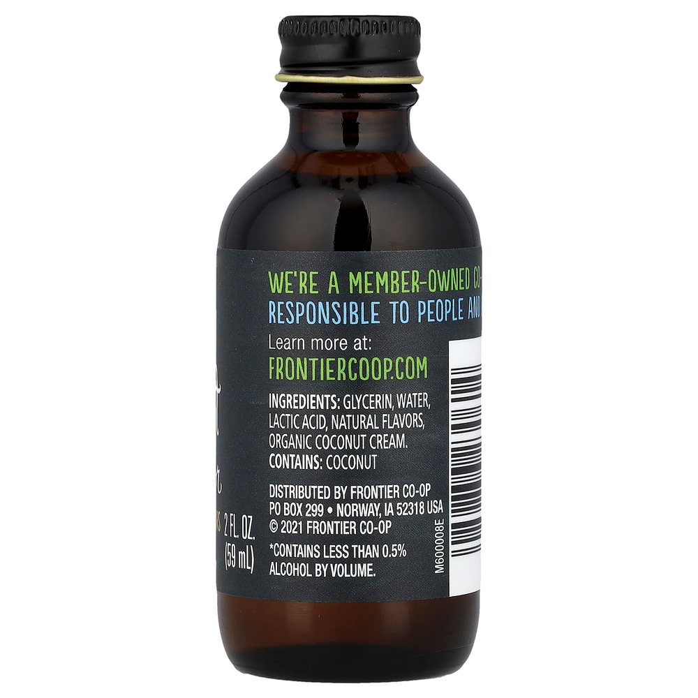 Frontier Co-op, Кокосовый ароматизатор, безалкогольный, 2 жидких унции (59 мл)