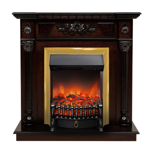 Каминокомплект Real Flame Dacota AO с очагом Fobos Lux Brass