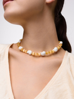 Колье "Ceramic shell" из селенита Silver