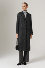 0107 Пальто женское (темно-серый елочка)