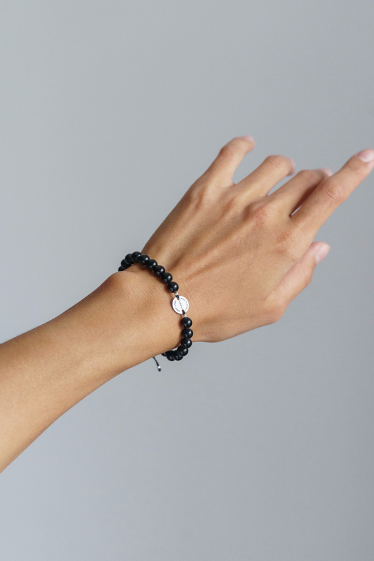 ХХХ Браслет "Memo about Finance" шамбала с коннектором из черного турмалина