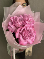 Французские розы , цвет розовый , 3 штуки